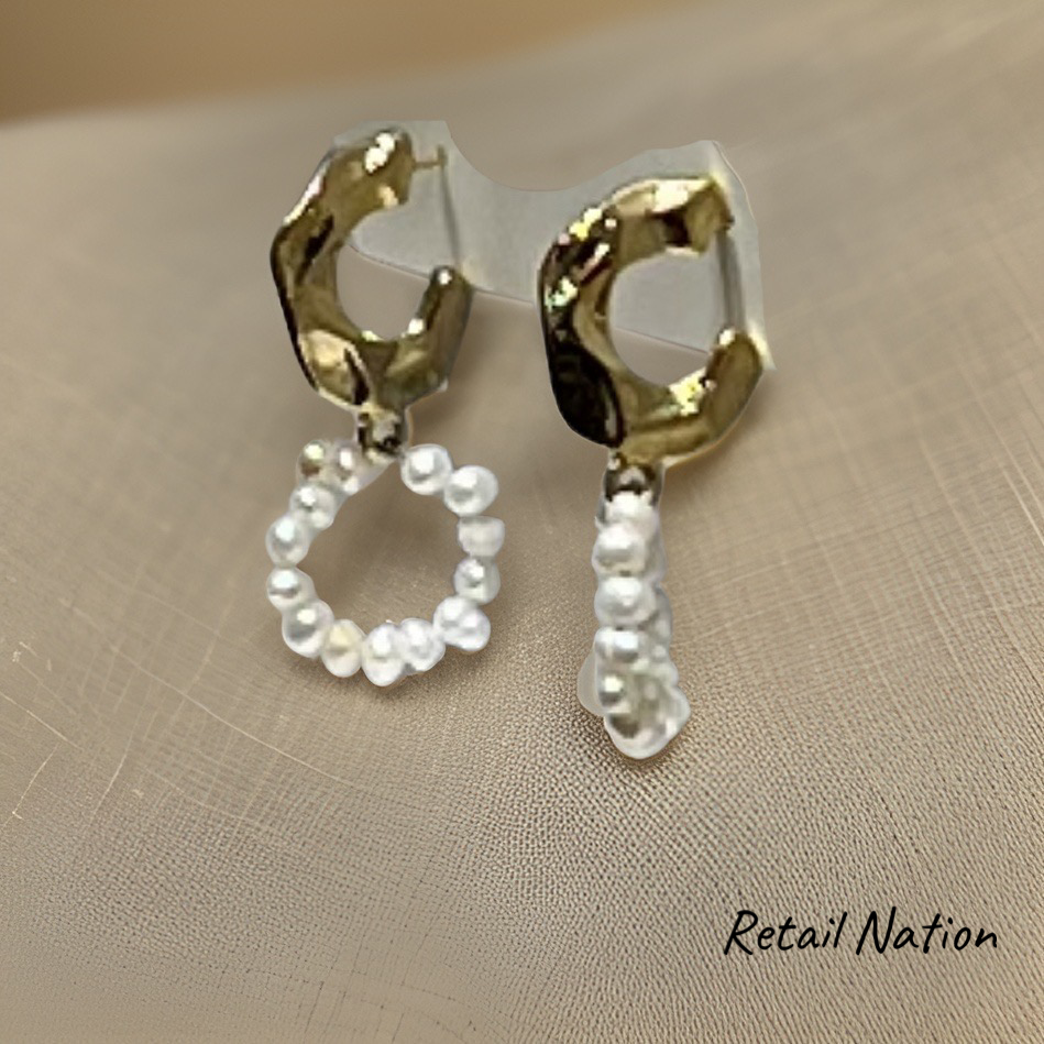 Crystal Beaded Pearl Earrings