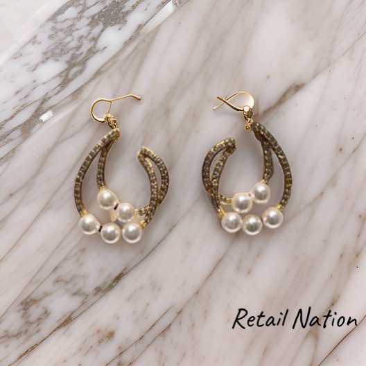 Crystal Hollow Pearl Earrings