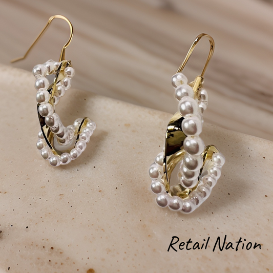 Beautiful Twisted Pearl Earrings