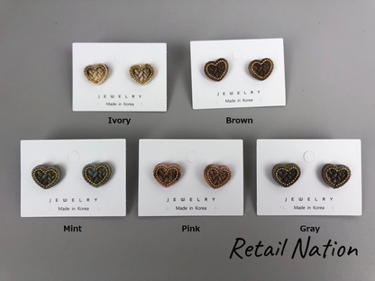 Heart Shaped Multi-Color Stud Earrings