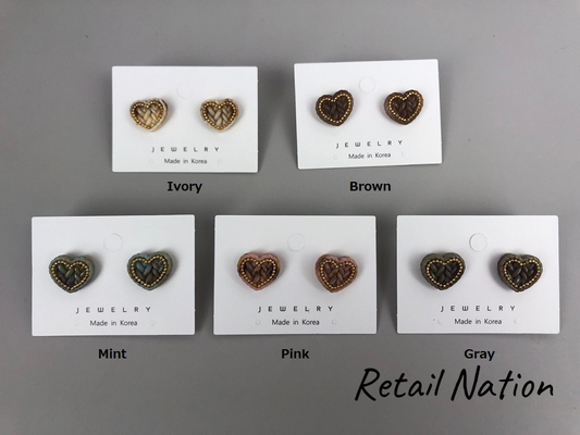 Heart Shaped Multi-Color Stud Earrings